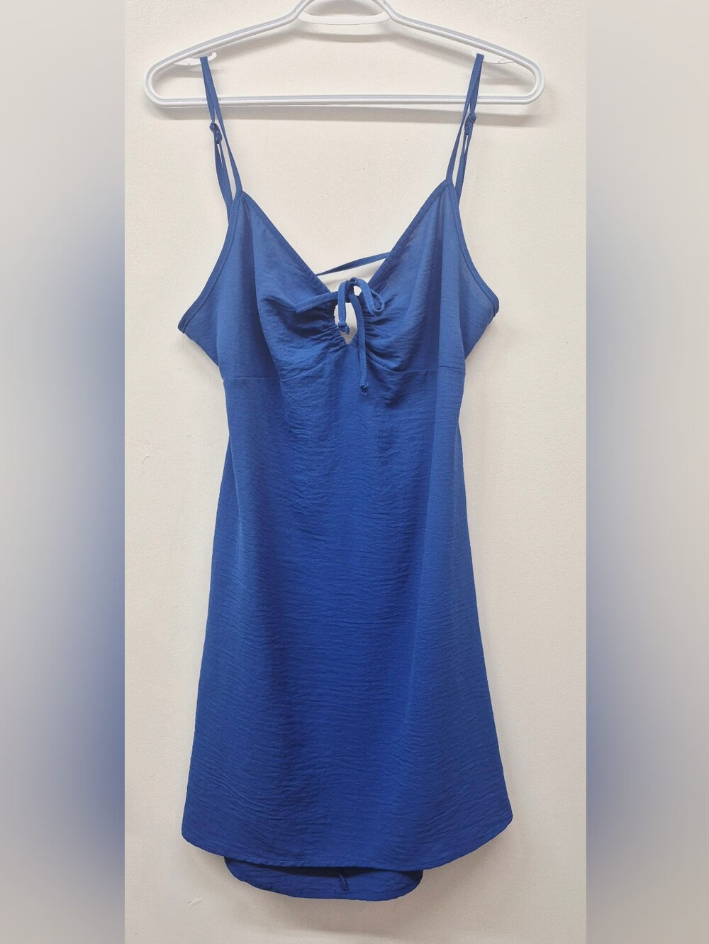 🌼5/$20 Ambiance Royal Blue Spaghetti Strap Tie-Front Mini Dress